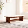 Banqueta moderna minimalista para el pie de la cama, banco largo de moda para la entrada de la sala de estar, banco simple de madera clara para cambiarse los zapatos