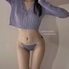 Braguitas Sexy Simples de Seda de Hielo Estilo Japonés para Mujer Triángulo de Cintura Baja Sin Costuras con Abertura Alta Ropa Interior para Estudiante para Mujer