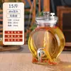 Frasco de Vino Sellado Botella Vacía Vino Medicinal de Ginseng Frasco de Vino Barril de Vino Frasco de Vino Casero Botella de Vidrio para Vino Casero Hogar