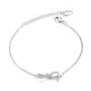 Pulsera OPK Estilo Coreano Exquisita Moda Joyería de Cobre Moderna para Mujer con Circonita Incrustada de Diamantes Lazo Bañada en Oro Rosa