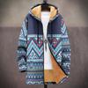 Cardigan com capuz e zíper estilo boêmio ocidental novo e transfronteiriço, engrossado, veludo de inverno, roupas de algodão, forro amarelo