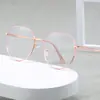 Nuevo marco metálico retro anti-luz azul para miopía se puede equiparar con alto número de marco de gafas redondas lisas para mujer libro rojo pequeño con el mismo estilo