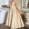 Vestido Jacquard Cruzado Europeo y Americano 2026, Cuello Halter en V, Vestido de Noche de Alta Gama, Estilo Primavera y Verano, Sin Mangas, Espalda Descubierta, Ceñido a la Cintura