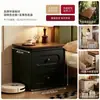 Mesita de Noche para Dormitorio del Hogar 2026 Nuevo Modelo Estilo Vintage Crema Estante de Almacenamiento de Mesita de Noche Gabinete de Almacenamiento
