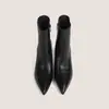 Botas femininas de couro legítimo, com salto fino, bico fino e zíper lateral, em um novo estilo outonal, tamanho 40