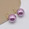 Brincos de Pérola Grande Exagerados Retrô Estilo Hong Kong Brincos de Nicho Roxo Personalizados para Mulheres Brincos para Mulheres