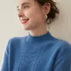 Suéter de Punto Grueso Cálido de Cachemir para Mujer, Cuello Medio, Amigable con la Piel, Reductor de Edad - Nuevo para Otoño e Invierno 2025