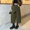 Pantalones Acampanados Retro de Pana Cortos para Mujer 2026 Otoño Nuevos de Cintura Alta Sueltos Versátiles Adelgazantes Rectos Casuales