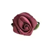 Fita de Poliéster 3,5cm Flor Rosa com Folhas Acessórios para Roupas Infantis Laço de Fita Pequeno Flor Pequena Rosa
