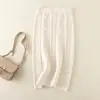 Saia de tricô de lã grossa para outono e inverno para mulheres ebay nova torção comprimento médio reta bainha saia de um passo