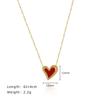 XL575 Sentido del Diseño Favor Corazón Rojo Pequeño Collar Clavícula para Mujer Todo Fósforo Regalo Acero de Titanio Chapado en Oro Patrón de Papel de Estaño