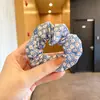 Scrunchie Floral Estilo Pastoral para Mulheres, Prendedor de Cabelo Doce Moda Coreana, Corda de Cabelo de Nicho de Alta Qualidade, Acessório de Cabelo para Rabo de Cavalo Baixo