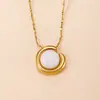 Colgante Individual Forma Geométrica Transfronteriza Europea y Americana Diseño Simple Colgante Redondo de Piedra Natural Amuletos Accesorios DIY