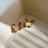 Aretes de Mariposa Leopardo para Mujer Exquisitos Combinables Diseño Nicho Sentido Explosivo Aretes de Mariposa Vintage Aretes Maillard