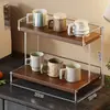 Estante de Almacenamiento de Escritorio, Portavasos, Organizador de Bolsitas de Té, Vitrina para Tazas, Estante de Niveles para Juego de Té, Organizador de Vasos para Encimera