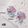 Patches de material transparente para grampos de cabelo, acessórios de cola cremosa, componentes de joias de resina, Doraemon gradiente que brilha no escuro