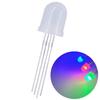 Diodo emisor de luz LED de 10 MM F10 cabeza redonda transparente niebla RGB co-ánodo rojo azul verde luz tricolor cuenta de lámpara brillante LED