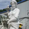 Escultura de Ángel Femenino Occidental Personalizada Adorno de Decoración de Paisaje, Mujer Sosteniendo una Jarra, Escultura de Piedra de la Diosa de las Cuatro Estaciones, Escultura de Figura de Estilo Europeo