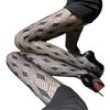 Medias de Pintura de Deseo Otoño Delgadas para Mujer Comprimidas Sexy de Una Pieza Lunares Seda Negra Anti-Desgarro Talla Grande Blancas Medias Desgarradas a Mano