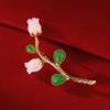 Broche de flor S925 prata de lei moda esmalte flor pin elegante elegante estilo étnico luxo simples Feminino