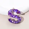 Llavero de 26 Letras Más Vendido por el Fabricante, Piedra Morada, Colgante Pequeño Semiacabado, Resina, Accesorios de Joyería DIY para Mujeres