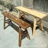 Banco Largo de Madera, Banco Bajo, Banco de Madera Maciza Estilo Antiguo, Doble Banco Extendido, Ensanchado y Engrosado, Banco para Hot Pot, Banco Antiguo Pasado de Moda