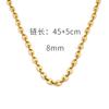 Collar de Acero de Titanio Simple Personalizado Estilo Ins de Venta Caliente Europeo y Americano al por Mayor Chapado al Vacío en Oro de 18K Cadena Cubana Cadena de Hueso de Serpiente