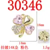 Joias de Liga Colorida Pingente de Trevo de Quatro Folhas com Pétalas de Coração Incrustadas de Diamante Brincos Studs Brincos de Pressão Colar Acessórios de Moda DIY
