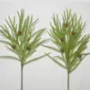 Ramo de Esquejes de Árbol de Navidad Pe Caucho Suave Hoja de Aguja de Pino Accesorios de Decoración Plantas Verdes Artificiales Piñas Simuladas Decoración Navideña