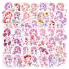 50 piezas de pegatinas de unicornio lindas, estilo acuarela - un juego de pegatinas rosas y moradas, soñadoras, estilo caricatura para decorar diarios y álbumes de recortes, y son impermeables