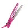 Tijeras de Peluquería Pintadas de Rosa, Tijeras para Cortar el Cabello, Tijeras Planas, Tijeras para Flequillo, Tijeras Entresacadoras, Tijeras de Astas, Tijeras de Espina de Pescado, Tijeras Entresacadoras Sin Costura