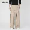 Pantalones casuales de color liso estilo Hong Kong para hombre, nuevos de otoño, con caída, de traje de alta gama, pantalones de traje rectos holgados, modernos