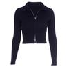 Cardigan Feminino de Tricô de Lã com Zíper e Gola Lapela, Cor Lisa Popular na Amazon, Estilo Europeu e Americano, Lançamento de Outono