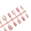 Gatinho Rosa Brilhante Textura de Alta Qualidade Estilo Menina Estilo Irmã Real Clareamento Manicure Estilo Curto 30 peças Manicure Usável