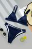Traje de Baño de Talla Grande para Mujer Amazon Europeo y Americano Color Sólido Sexy Bikini Triángulo Tirante Espalda Descubierta Dividido Venta al por Mayor