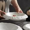 Fabricante de Pratos de Cerâmica, Pratos Fundos Domésticos, Louças Criativas, Pratos Especiais para Hotéis e Restaurantes, Padrão de Pedra do Mesmo Estilo