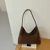 Nova bolsa de lona de veludo cotelê retrô com design de nicho, bolsa de ombro simples e moderna, grande capacidade, bolsa de tecido para aula de estudante