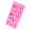 Ferramenta manual chave de boca alicate furadeira elétrica martelo serra açúcar molde de silicone molde para bolo de chocolate
