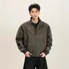 Chamarra tipo Coach Estilo Americano para Hombres y Mujeres, Cortavientos Impermeable y Resistente al Viento con Cuello Alto, Chaqueta de Vuelo Retro para Trabajo al Aire Libre, Ropa de Abrigo para Otoño e Invierno