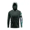 Moletom Camuflado Transfronteiriço com Máscara Facial Integrada, Roupas de Pesca Leves de Seda Gelada com Proteção Solar de Manga Longa para Homens