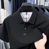Nova Camisa Polo de Algodão de Manga Curta para Homens no Verão, Casual Business Cor Sólida Gola Lapela Manga Meia-Manga Camiseta Fashion para Homens Jovens e de Meia-Idade