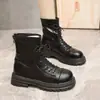 Botas estilo Martin de suela gruesa, botines cortos de algodón estilo británico para mujer, nueva colección otoño/invierno 2026, forrados de felpa, versátiles, modernos y que estilizan.