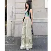 Pantalones Plisados de Calle Americanos de Verano Pantalones de Pierna Ancha Pantalones Casuales Pantalones Holgados de Trabajo Pantalones Leggings Delgados Pantalones Cargo Wm