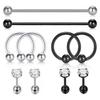 EBay Amazon Direct Supply 10 peças combinação aço inoxidável zircão brincos barra transversal brincos anel universal piercing jóias