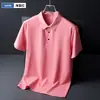 Camisa Polo transpirable de secado rápido de seda de hielo ultradelgada para hombre, casual para deportes al aire libre, manga corta moderna, venta al por mayor de fábrica