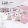 Llavero de Muñeca de Conejo 3D Adorable de Resina Flocada Funda para Teléfono Accesorios de Materiales para Pendientes DIY Venta al por Mayor