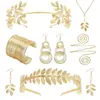 Venta Caliente Transfronteriza Estilo Europeo y Americano Diadema de Metal con Cabeza de Perla Pulsera de Alambre Aretes Conjunto de Joyería de Moda para Novia