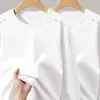 [Destacado] Camiseta de manga larga para hombre, adecuada para primavera y otoño, estilo casual, cuello redondo, corte holgado, transpirable, versátil y ligera, camiseta interior