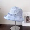 Sombrero de Cubo Dulce con Adorno de Encaje para Mujer, Sombrero Elegante Versátil de Verano para Protección Solar en Vacaciones al Aire Libre