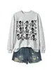 Sudadera casual de moda para mujer de Halloween con nueve marcos de calavera y lazo de estrella - Tienda independiente de Amazon eBay